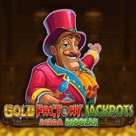 Gold Factory Jackpots Mega Moolah game by Aurum Signature Studios – logo hosted on Corgibet Casino